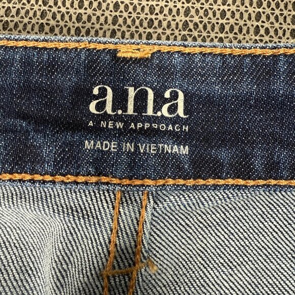 A.N.A Womens Size 16 Blue Wide Leg Button-Fly High-Waist Cropped Denim Jeans - Picture 3 of 11
